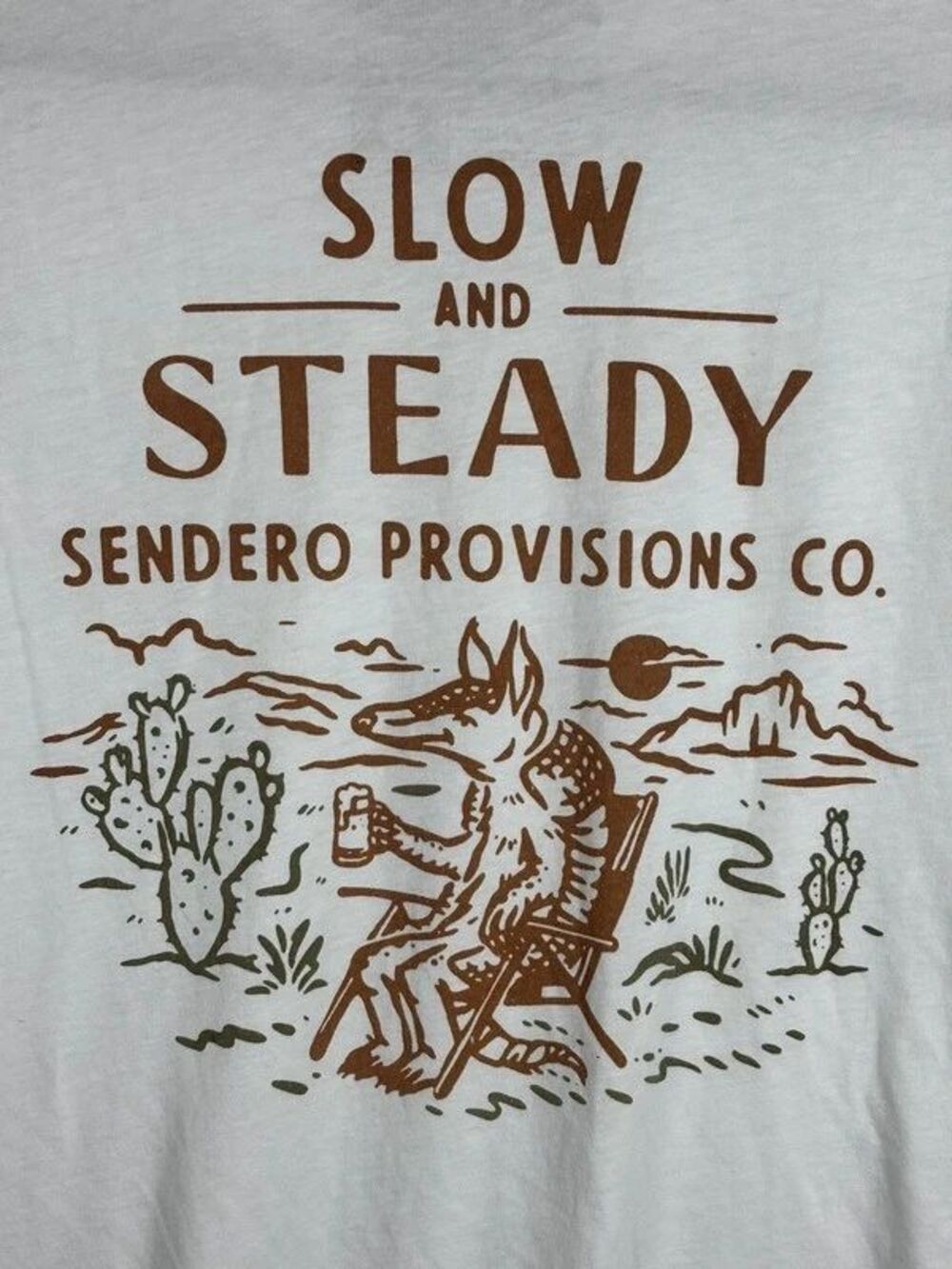 Sendero Provisions Slow & Steady Graphic T-Shirt Men’s M White Western